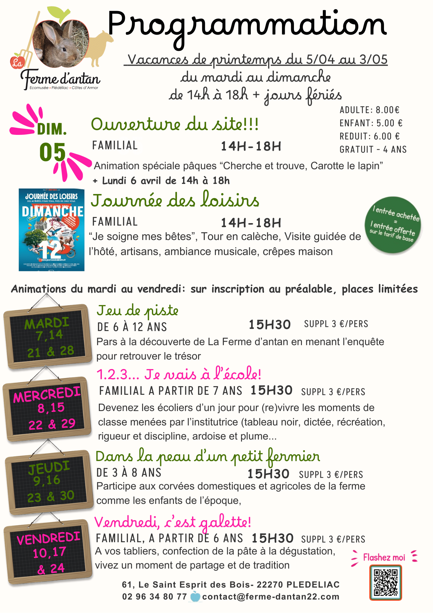 Vacances de Printemps à La Ferme d&rsquo;antan