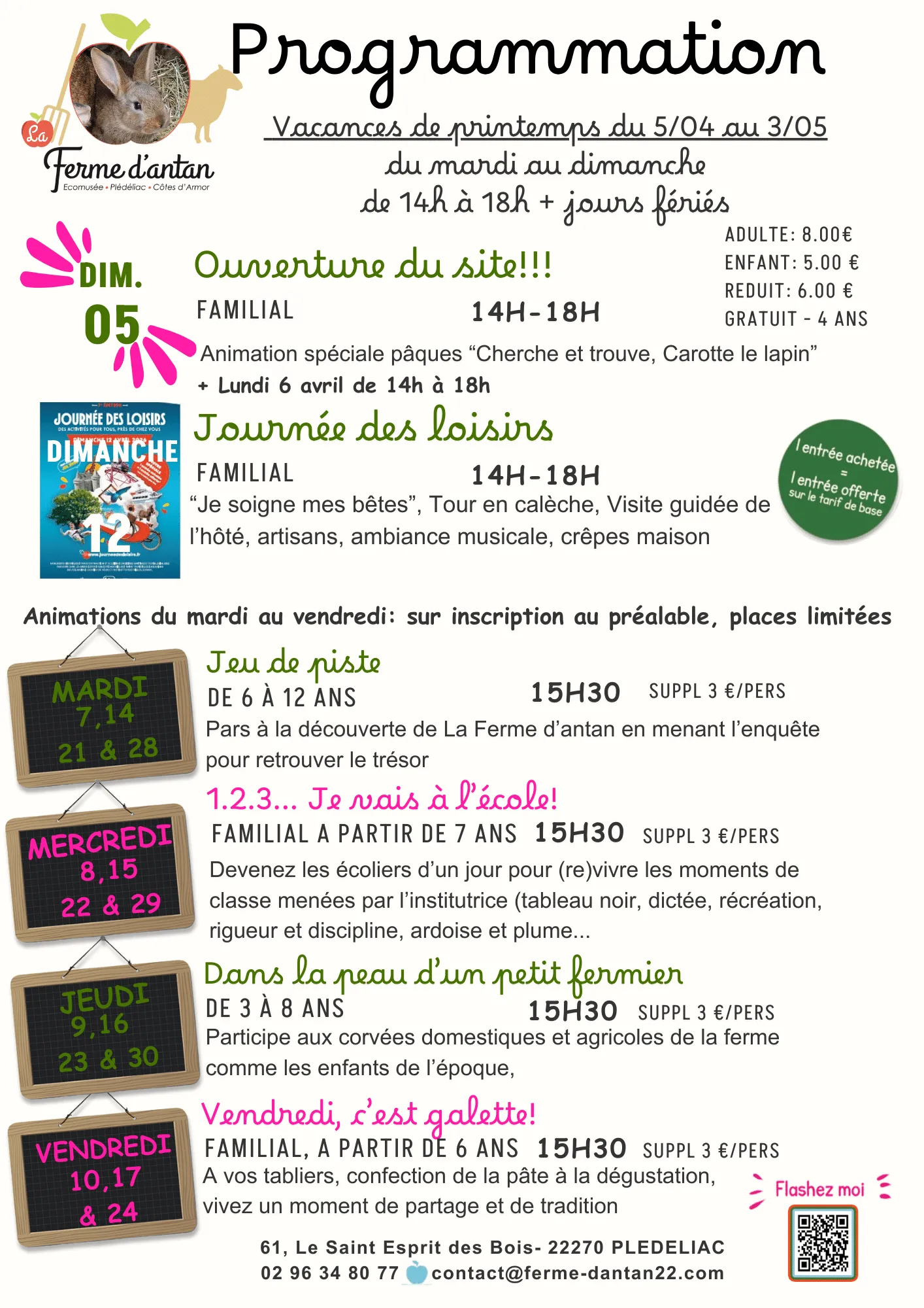 Vacances de Printemps à La Ferme d&rsquo;antan