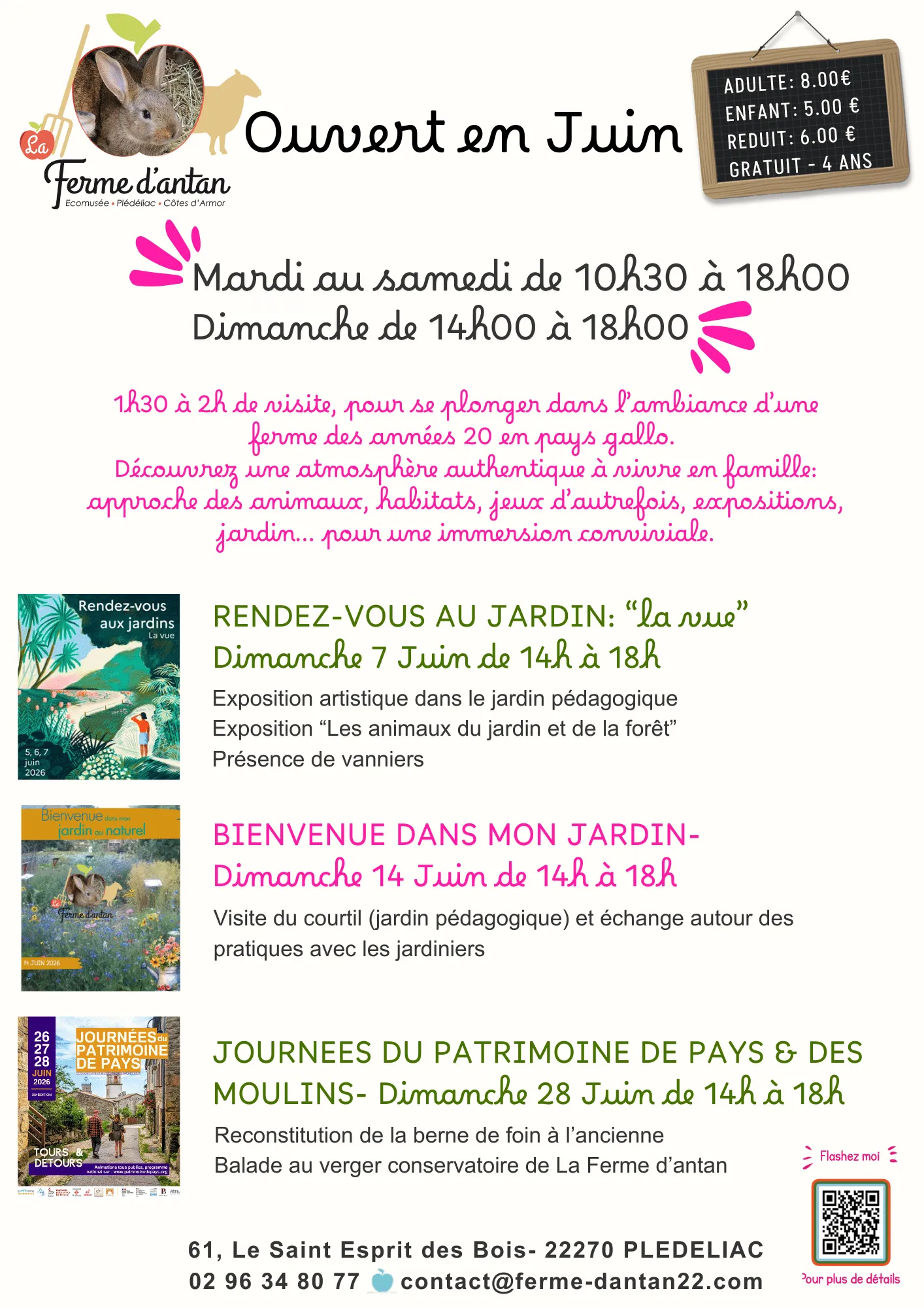 Ouvert en Juin + programmation