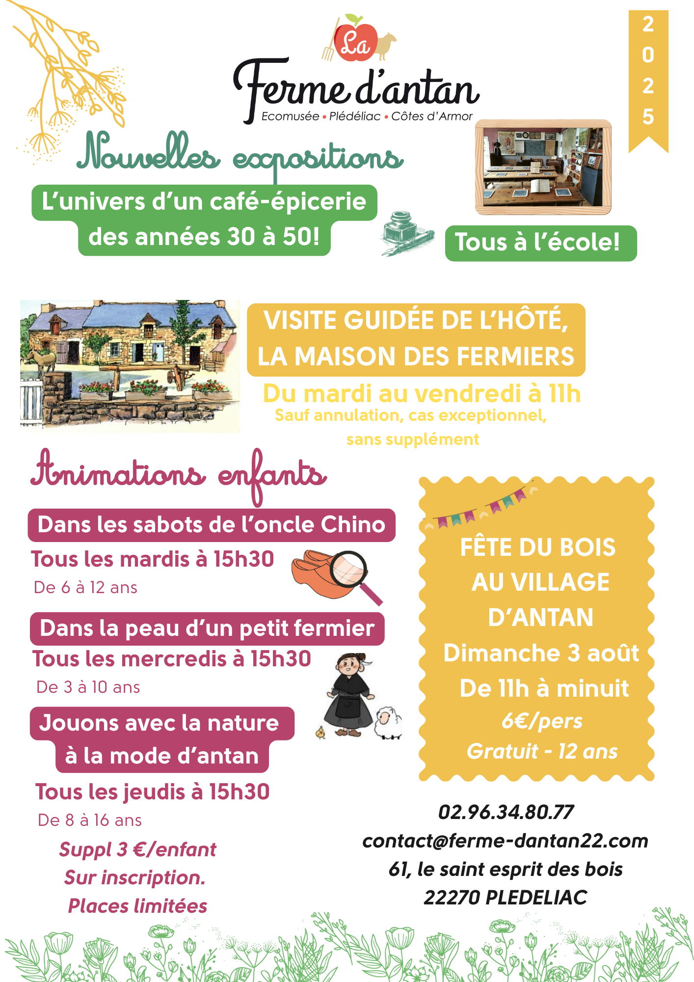 Programme des animations estivales