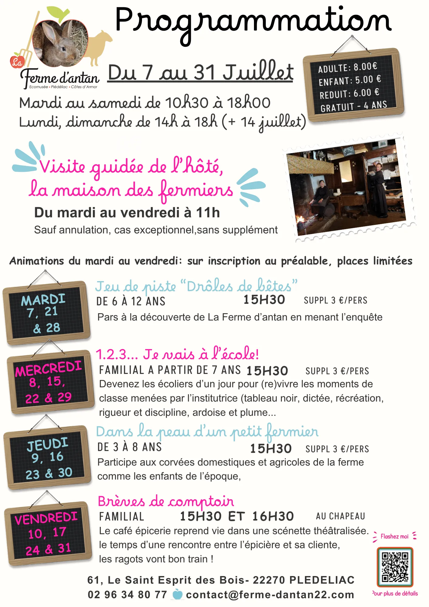 Programme des animations estivales- Juillet