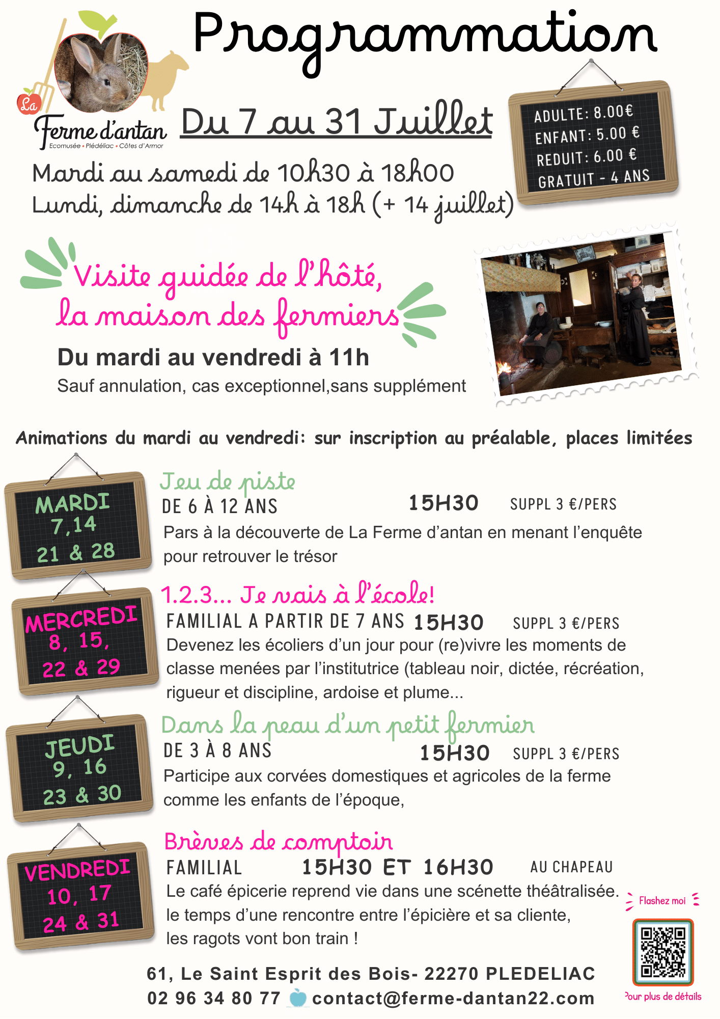 Programme des animations estivales- Juillet