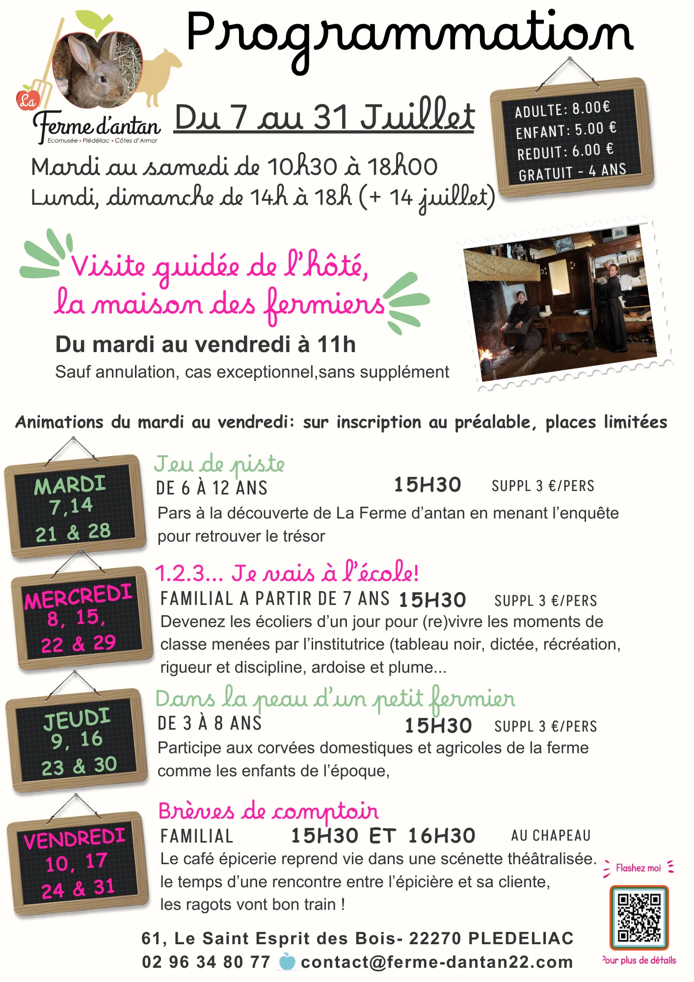 Programme des animations estivales- Juillet