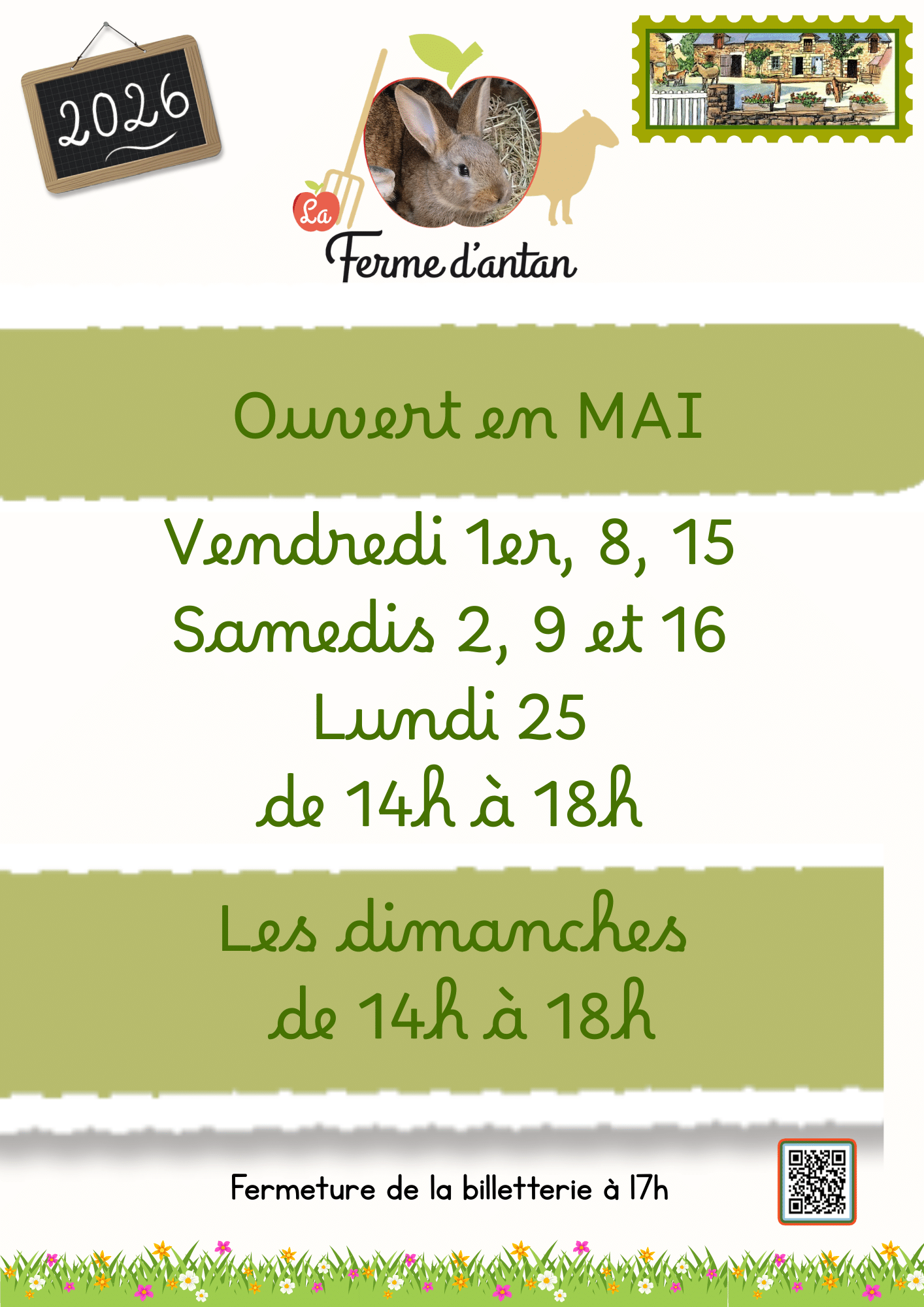 Ouvert en Mai (voir calendrier)