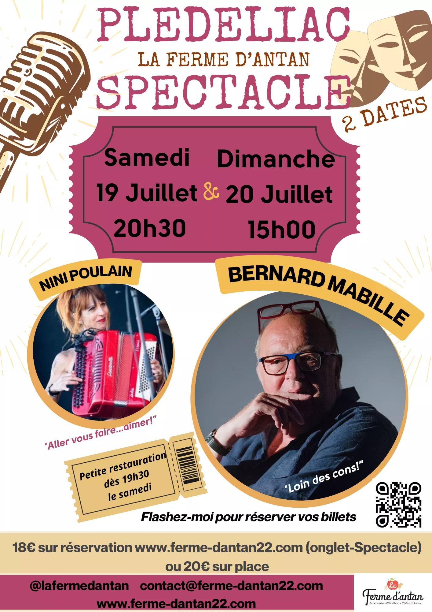 Spectacle Bernard Mabille avec en 1ère partie Nini Poulain