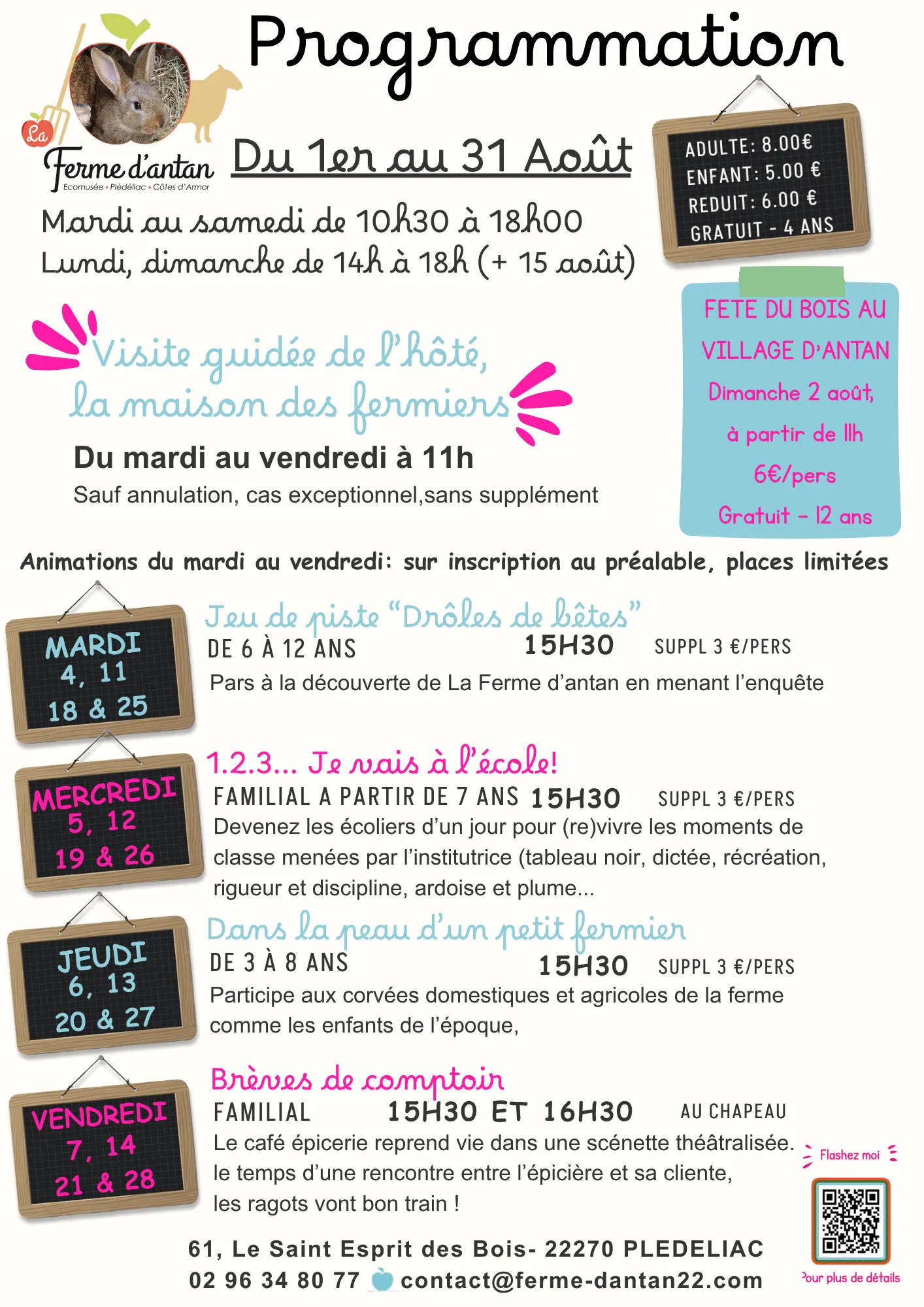Programme des animations estivales- Août